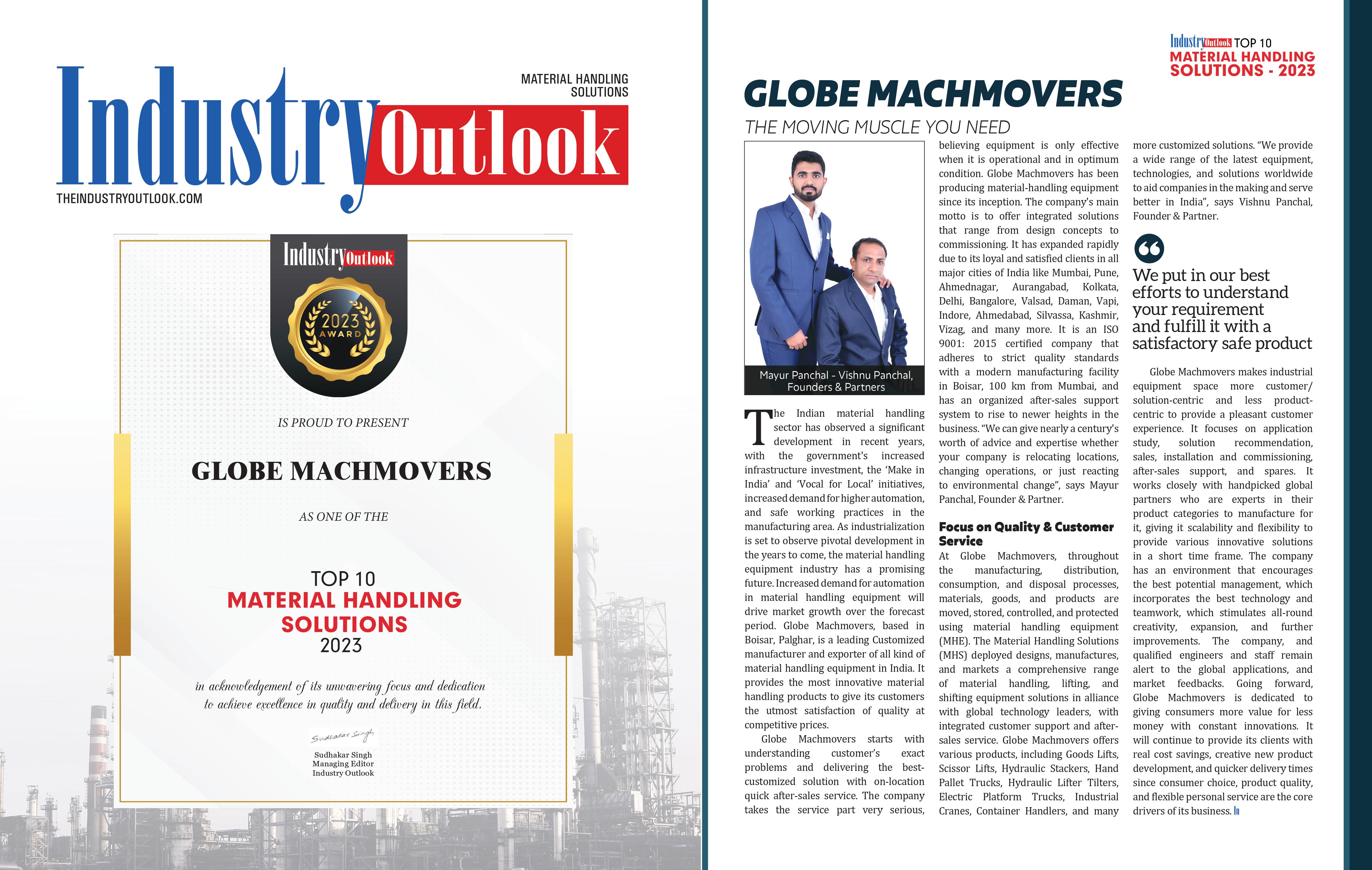 Globe Machmovers Award Feature